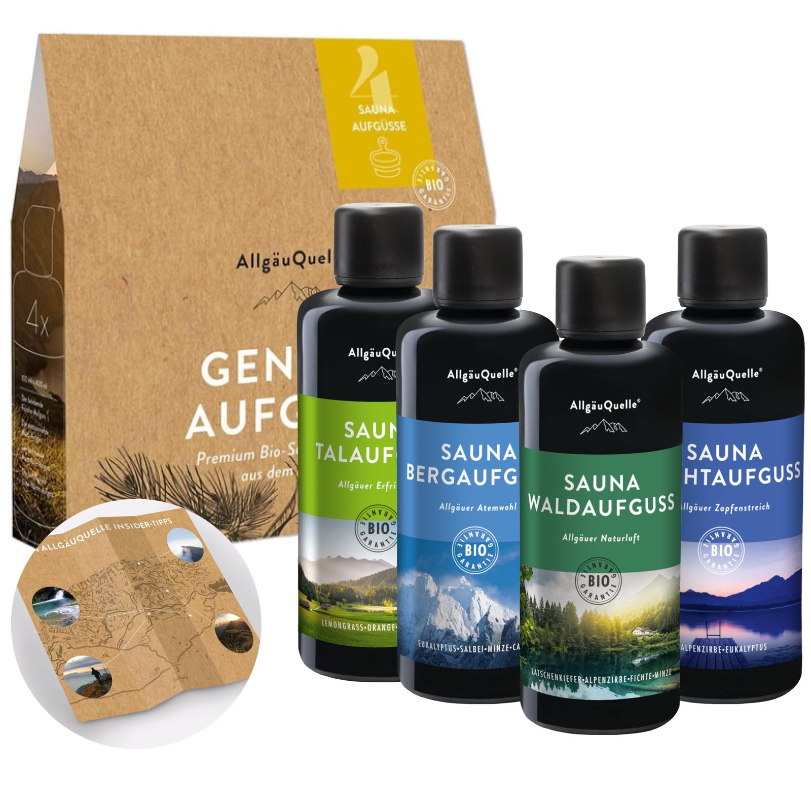 AllgäuQuelle® Bio Saunaaufguss Set (4er Pack)