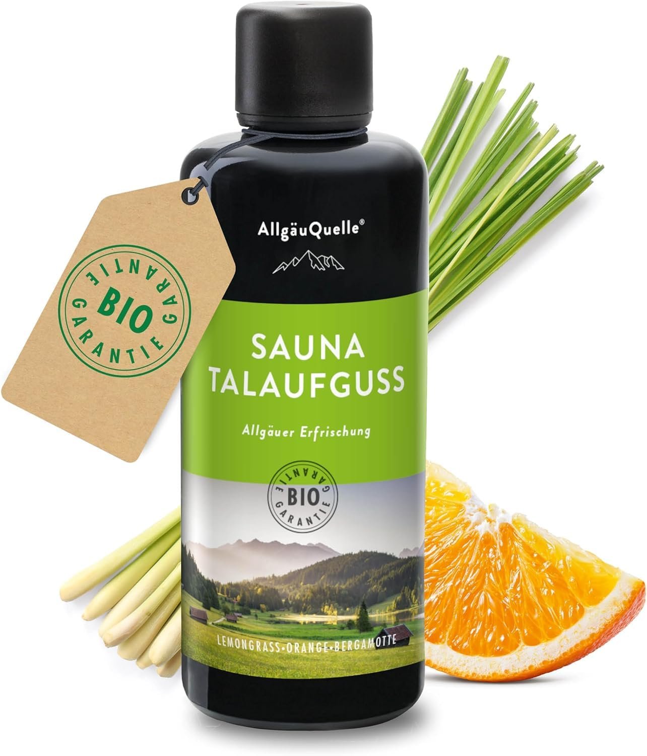 AllgäuQuelle Saunaaufguss Erfrischung Lemongrass Orange Bergamotte