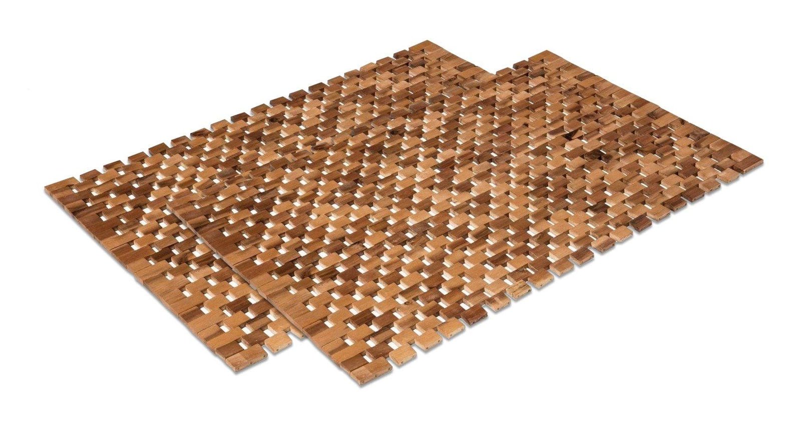 WohnDirect Rutschfeste Holz Badematte