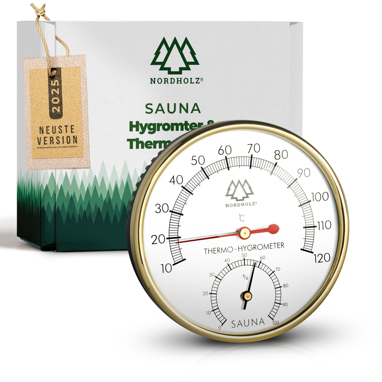 NORDHOLZ® Sauna Thermometer Hygrometer 2in1