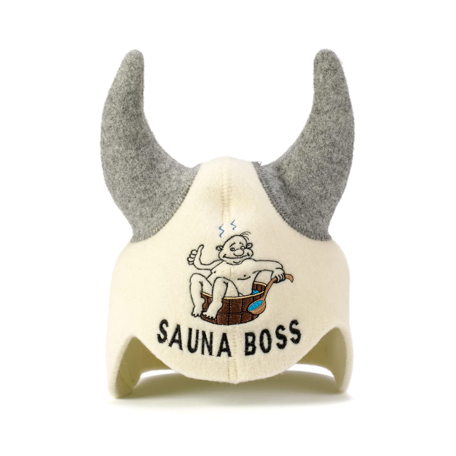 Natural Textile Saunahut 'Sauna Boss Devil' White