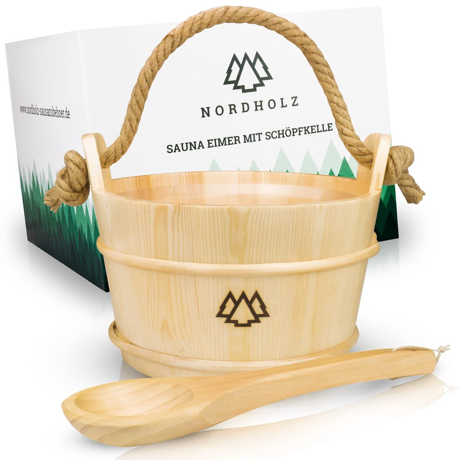 NORDHOLZ® Sauna Eimer mit Kelle