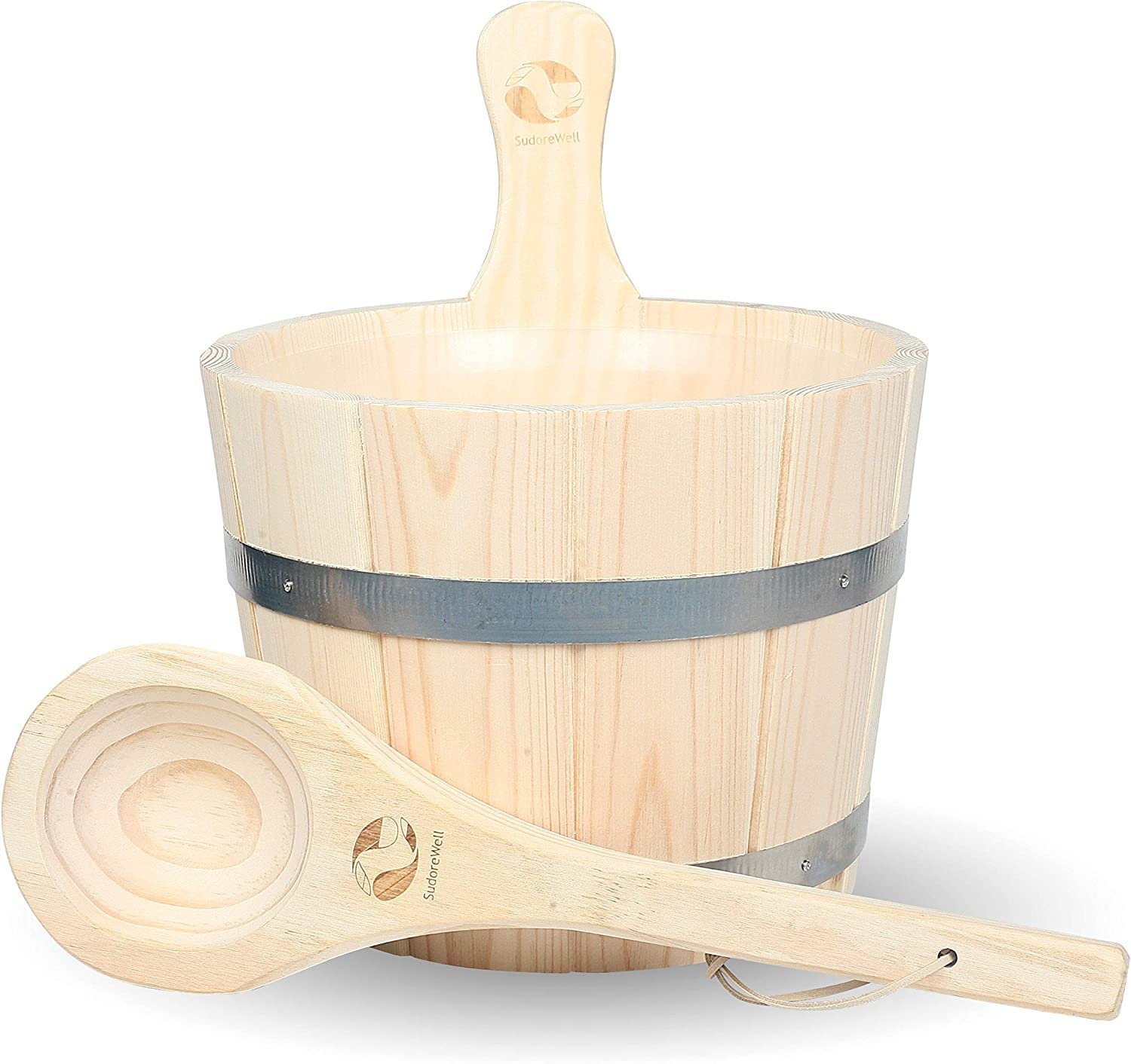 SudoreWell® Saunakübel Set aus Nadelholz