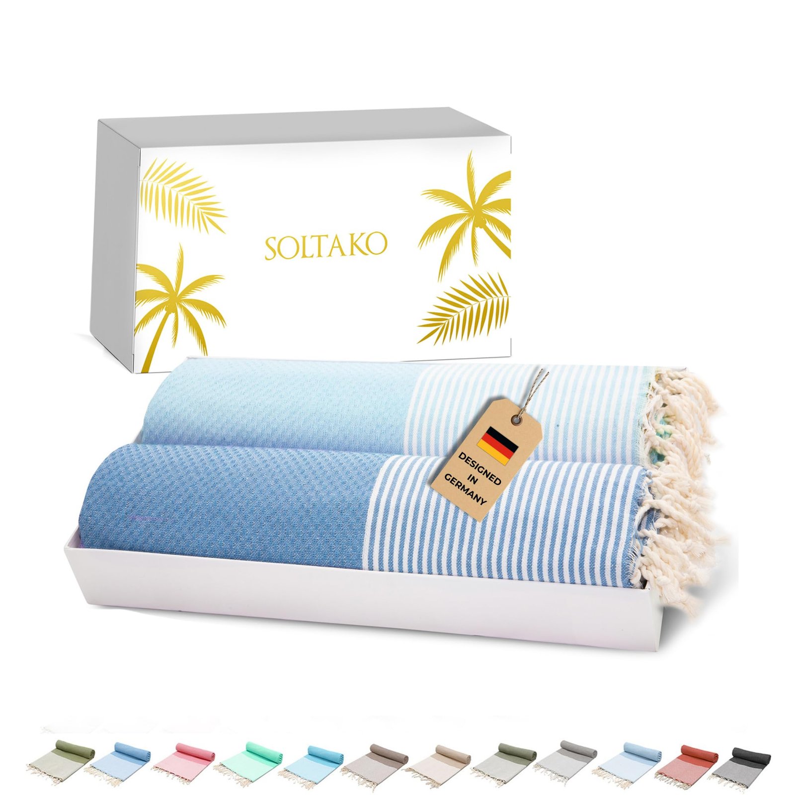 SOLTAKO Fouta Santorini Premium 2er-Set
