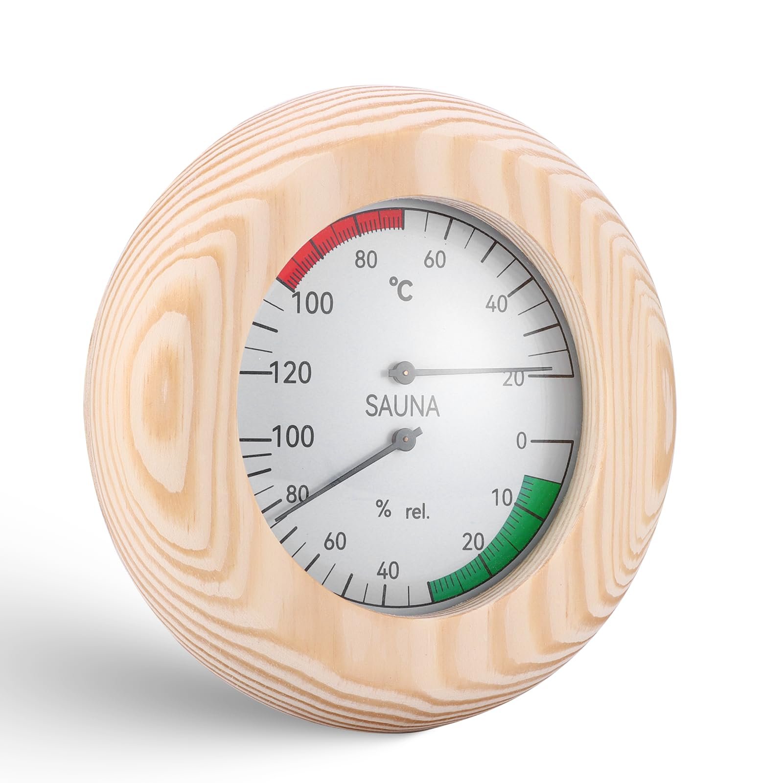 Ulsam Sauna Thermometer Hygrometer aus Holz